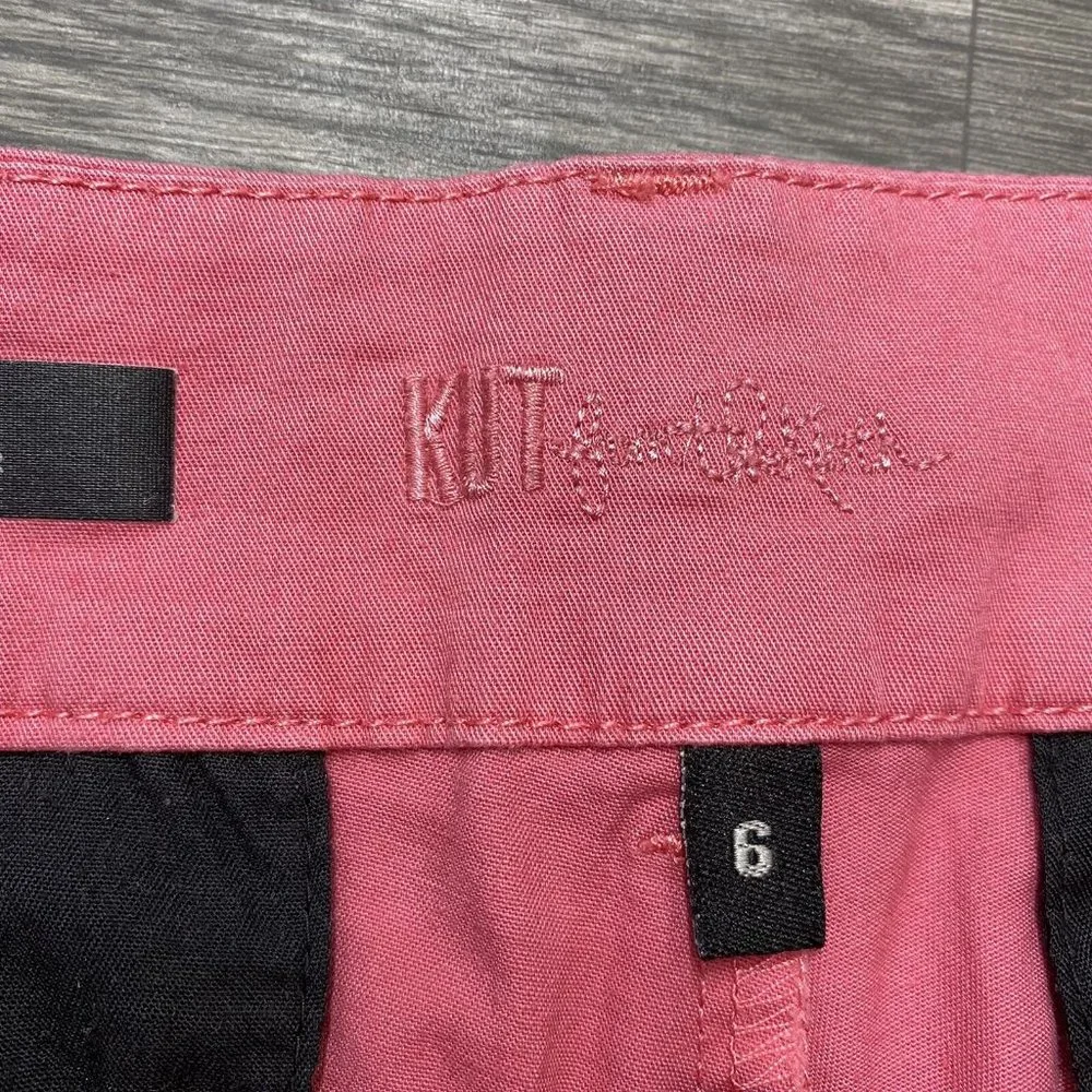 KUT FROM THE KLOTH Taylor Crop Trouser Mid Rise Pink Casual Pants Women's Size 6 - Picture 7 of 14